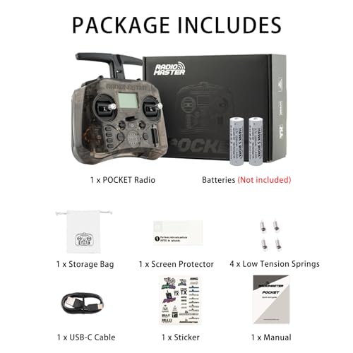 Radiomaster Pocket ELRS Transmitter, Hall Gimbal Portable Mode2 (Charcoal) - color: Charcoal-No Battery
