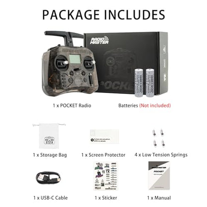 Radiomaster Pocket ELRS Transmitter, Hall Gimbal Portable Mode2 (Charcoal) - color: Charcoal-No Battery
