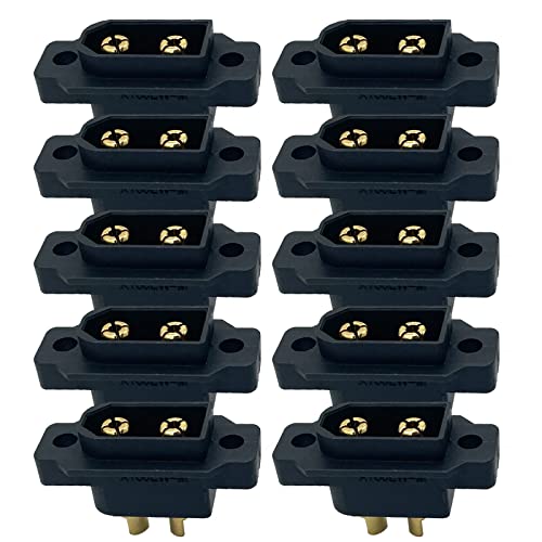Amass 10PCS XT60EW-M Mountable XT60E Male Plug Connector for RC Drone Aircraft FPV Racing Drone(with scews