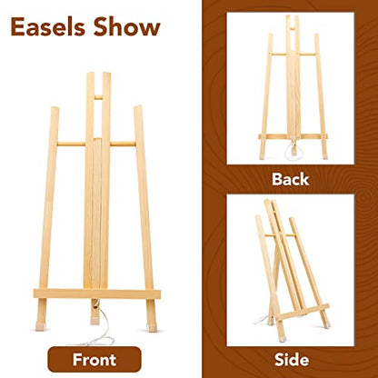 AROIC 8 Pack 15 Inch Wood Easels, Easel Stand for Painting Canvases - style: 15"-8p