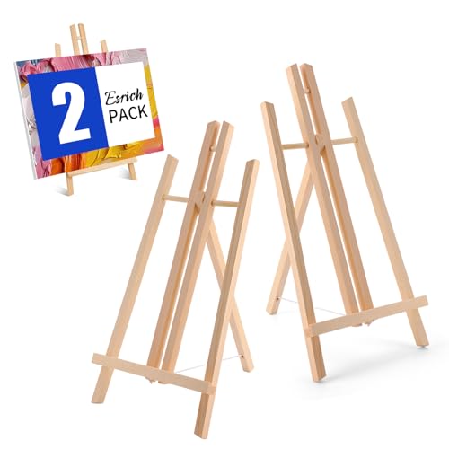 ESRICH 2 PCS 16in Wood Easels, Tabletop Easel for Painting Party - style: 16"-2P