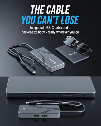 SABRENT OMNIPORT 7C USB-C Hub, 6-Port, 100W PD (HB-UC7C) - size: 6-Port Data Hub