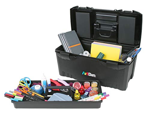 ArtBin Twin Top 17-Inch Craft Supply Box with Handle, Black - color: Black
