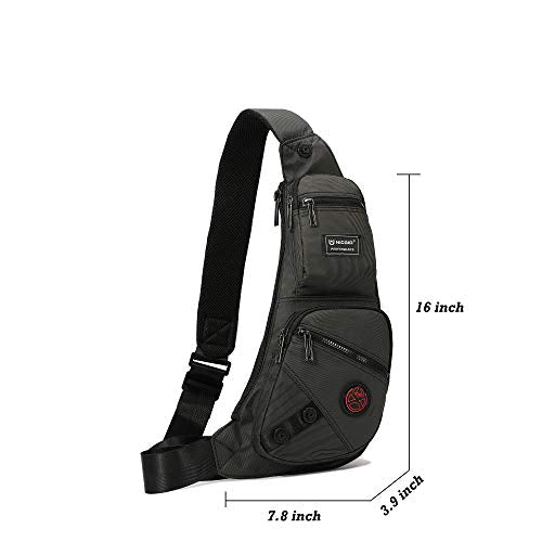 NICGID Sling Bag Chest Shoulder Backpack Crossbody Daypack for Men Women - color: Black-1