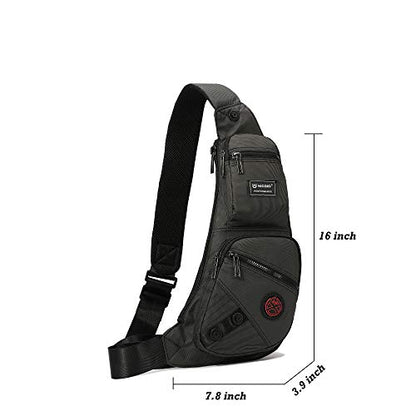 NICGID Sling Bag Chest Shoulder Backpack Crossbody Daypack for Men Women - color: Black-1