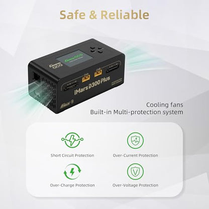 Gens ace iMars D300 Plus Dual Channel 1-6S Smart LiPo Battery Charger