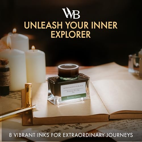Wordsworth & Black Fountain Pen Ink Bottle, 50ml, Green, Smooth