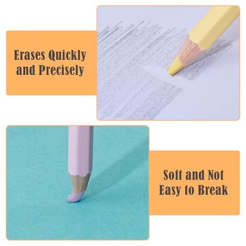 BAYTORY 8Pcs Pen Style Eraser, Fine Detail Art Erasers with 2Pcs Sharpener