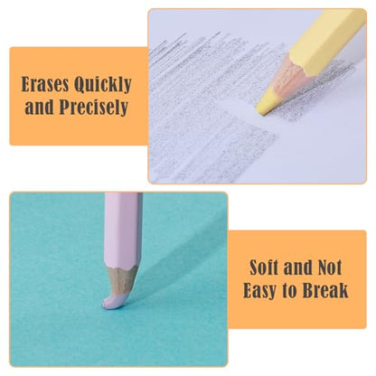 BAYTORY 8Pcs Pen Style Eraser, Fine Detail Art Erasers with 2Pcs Sharpener