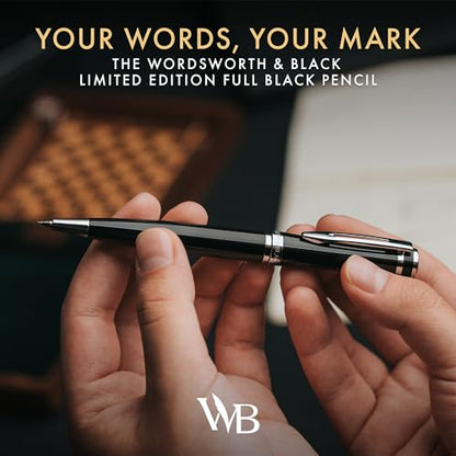 Wordsworth & Black Luxury Metal Mechanical Pencil 0.7mm for Writing, Black - color: Black Chrome