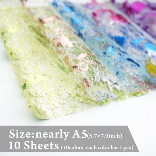 Colorful Textured Fabric Paper(gilded mesh, Close to A5 size) - color: gilded mesh
