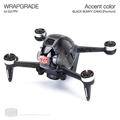 WRAPGRADE Skin Compatible with DJI FPV | Accent Color (Black Bumpy CAMO)