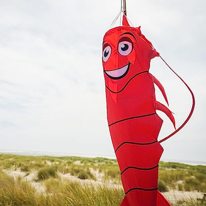 In the Breeze 5010 — 3D Lobster Windsock — Hanging Outdoor Beach Decoration for Homes, Gardens, Yards - style: Lobster