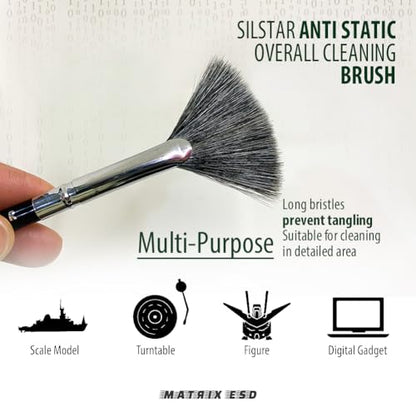 Matrix Anti Static Overall Dual-Action Cleaning Brush -Ideal for Model Kits, Figures, and Intricate Items