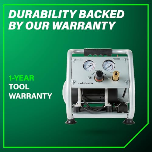 Metabo HPT Quiet Air Compressor, Portable 1 Gallon Oil-Free, EC28M