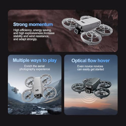 Drone with HD Camera Indoor Mini RC Quadcopter Drones for Adults, Grey - color: Grey + 2 batteries