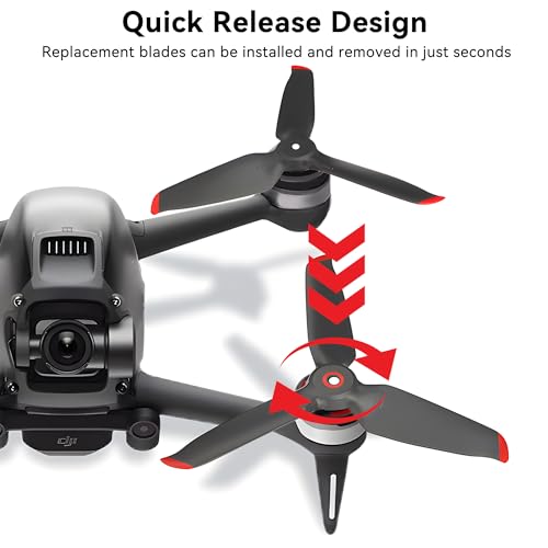 Propellers for DJI FPV Blades - 8Pcs Props Quick Replacement Spare Part Low Noise Props Wings for DJI FPV Drone Accessories Red Tips