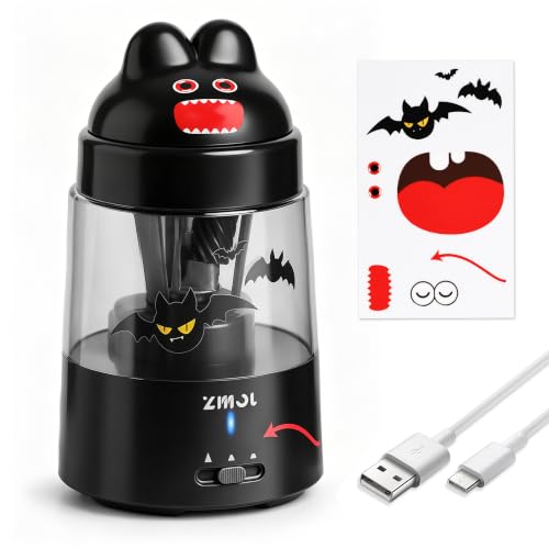 ZMOL Black Bunny Electric Pencil Sharpener, 6-8mm, Rechargeable, Stickers - color: Black