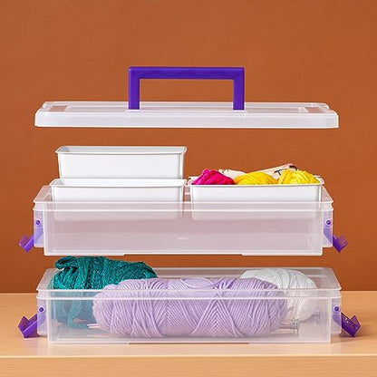 IRIS USA Storage Bins with Lids |Made in USA| 9 Qt - (1-Pack) - Clear - color: Clear, size: 9 Qt. - 1 Pack, style: STACK & CARRY |2-Layer|