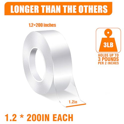 Double Sided Tape Heavy Duty - Extra Long (16.65FT) , Nano Tape for wall - size: 16.6 FT