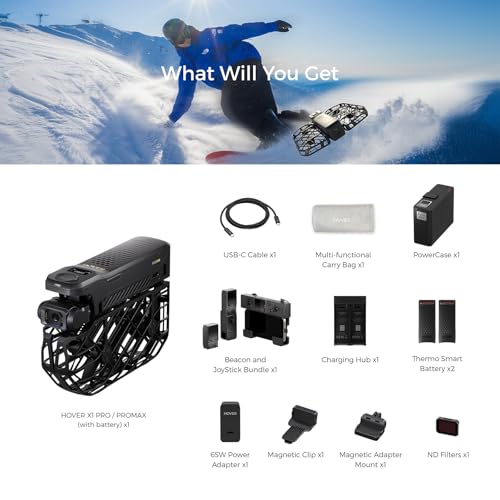 HOVERAir X1 PROMAX Skiing Combo, 8K Action Flying Camera, Foldable Drone - style: PROMAX (Skiing Combo)