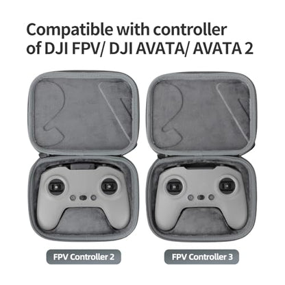 CAPART Portable Carry Case for DJI FPV Remote Controller 3 / 2, Hard Shell Storage Case Travel Bag Compatible with DJI Avata 2/1 Drone RC Controller (NOT for RC Motion 3)