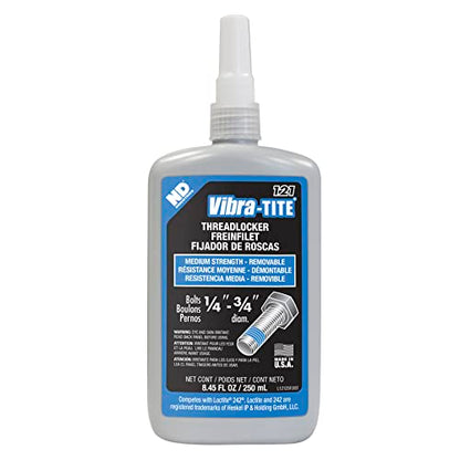 Vibra-TITE - 12125 121 Medium Strength Removable Anaerobic Threadlocker, 250 ml Bottle, Blue - size: 250 milliliters