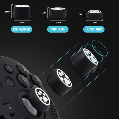 RALAN Controller Skin with 6 Thumb Grips for Switch 2 Pro Controller, Anti-Slip Silicone Controller Cover Protector Case - color: Black