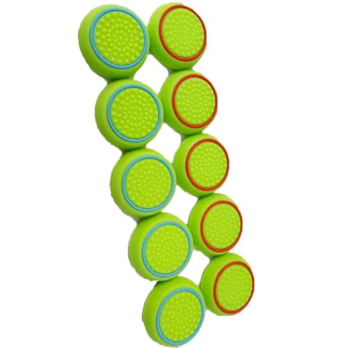 10 PCS Controller Thumbstick Caps Cover Replacement Silicone Touch Controller Rocker Cover for PS3 / PS4 / PS5 (5PCS Green with Red+ 5PCS Green with Blue