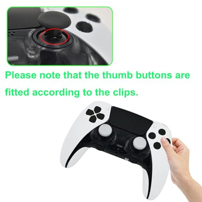 6-in-1 Interchangeable Thumbstick Caps for PS5 DualSense Edge Controller,Swappable Thumbsticks for PS5 Dualsense Controller, Thumbsticks Joysticks Kits Replacement for PS5 Dualsense Controller(White) - color: White
