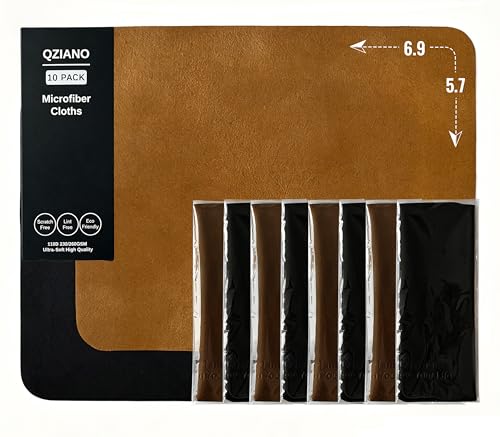 10 Pack Microfiber Cleaning Cloths, Premium 110D Scratch-Free & Lint-Free Clean Cloth for Eyeglasses, Phone Screen, Camera Lens, VR/AR Headset, Car Mirror, Reusable & Washable (Coffee&Black, 6.9*5.7) - color: Coffee&Black