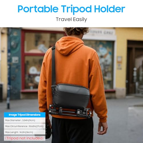 FINTIE Camera Sling Bag with Tripod Holder for DSLR SLR Mirrorless Cameras