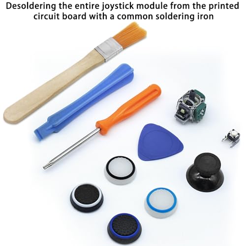 DLAND 38 PCS Joysticks Replacement Parts Kit, Bumper Buttons, Hat Silicone,Replacement Thumbsticks, Hat Covers 8 Each with Screwdriver Parts ,Brush Compatible with Xbox One Controller