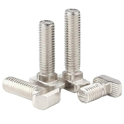 M5 x 25mm Metric Thread T Slot,Drop-in Stud Sliding T-Bolt,Hammer Head Bolt,T Screw Stud for 2020 Series Standard 6mm T-Slot Aluminum Extrusion Profile,Carbon Steel Nickel Plated (20-Series,20 Pcs) - size: 20-M5x25mm（20 Pcs）