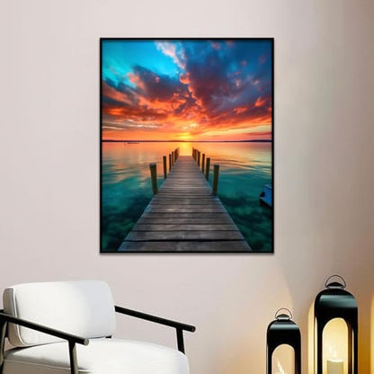 Beach Paint by Number Adult Paint by Numbers Kits for Adults 20x16in - color: Beach, size: 16x20inch