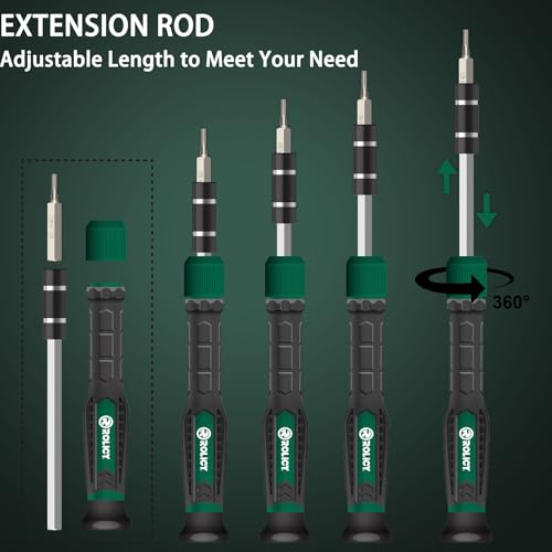 Precision Screwdriver Kit, 43 in 1 with 36 Bits Multi-Function Repair Tool Kit, Magnetic Driver Kit with Suction Cup, Mini Pry Bar and Sim card opener for Smartphone, Game Console, Tablet, PC