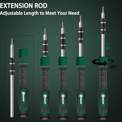 Precision Screwdriver Kit, 43 in 1 with 36 Bits Multi-Function Repair Tool Kit, Magnetic Driver Kit with Suction Cup, Mini Pry Bar and Sim card opener for Smartphone, Game Console, Tablet, PC
