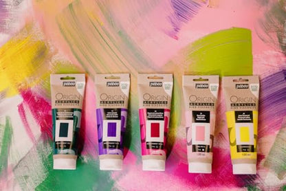 PEBEO Origin Acrylics 120ml Acrylic Paint, Fluorescent Yellow - color: Fluorescent Yellow