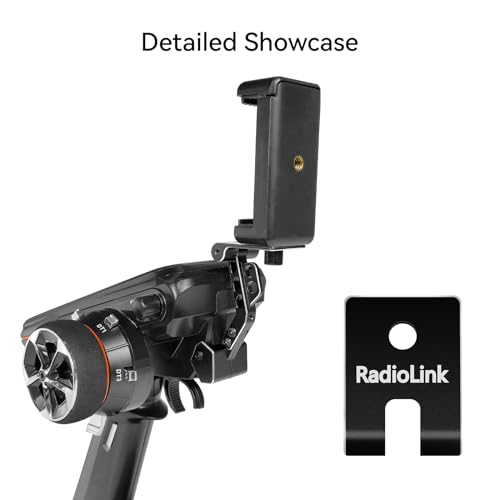 Radiolink RC8X Holder Mount 5.8G FPV Monitor Screen Phone Bracket CNC Aluminum Alloy RC Device for Remote Controller RC8X, Black - color: Black
