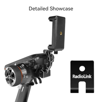 Radiolink RC8X Holder Mount 5.8G FPV Monitor Screen Phone Bracket CNC Aluminum Alloy RC Device for Remote Controller RC8X, Black - color: Black