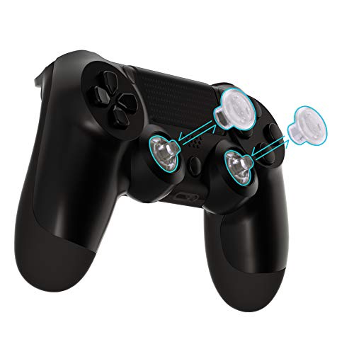 eXtremeRate ThumbsGear Interchangeable Ergonomic Thumbstick for PS5 Controller, for PS4 All Model Controller - 3 Height Domed and Concave Grips Adjustable Joystick - Transparent - color: Transparent