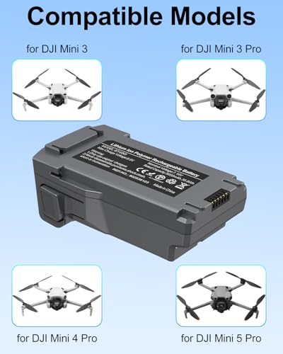 Mini 5 Pro/4 Pro/3 Battery Plus, 5000mAh Replacement Intelligent Flight Battery Plus, 47 Mins Max Flight Time Battery for DJI Mini 5 Pro Drone (Only for DJI Original Chargers)