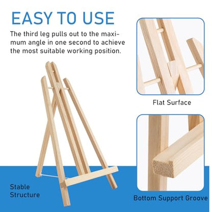 Falling in Art 16 Inch Tabletop Display Wood Easel Stand,4 Pack - style: 16"- 4p