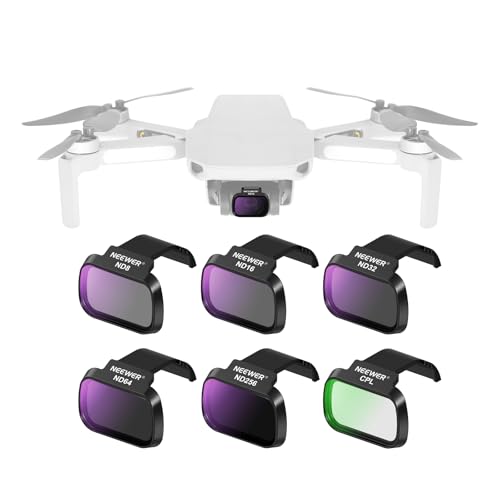 NEEWER 6 Pack ND CPL Filters Compatible with DJI Mini 4K/2/Mavic/SE/2 SE, Drone Lens Accessories, Snap On Circular Polarizing Neutral Density ND8/ND16/ND32/ND64/ND256, Multi Coated HD Glass, FL-B32 - size: Mini 4K, style: CPL/ND Filter Set