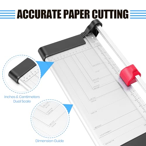 Rotary Paper Trimmer with 8-Sheet Capacity, Stainless Steel, 12" Cut Length