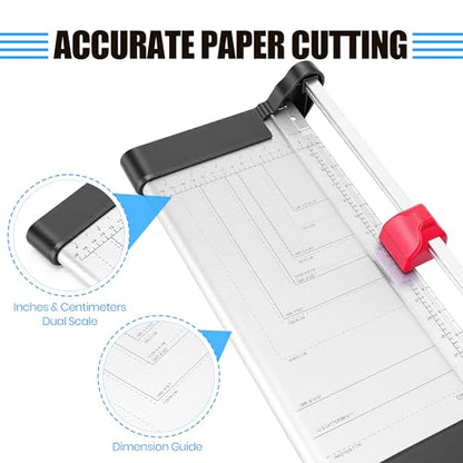 Rotary Paper Trimmer with 8-Sheet Capacity, Stainless Steel, 12" Cut Length
