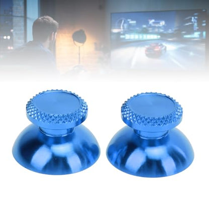Pomya Thumbsticks for Controller, 2Pcs Metal Thumb Grip Replacement for Handheld Game Console, Aluminum Alloy Analog Thumb Sticks Accessories (Blue) - color: Blue