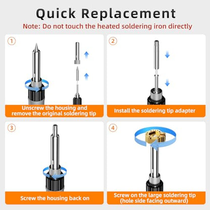 Joystick Soldering Iron Tip with Adapter for P5, P4, Xbox Series X/S, Xbox One & Switch Controllers, Multi-Hole Copper Chrome Plated Alloy, High Thermal Conductivity, Precision Alignment