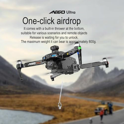 AE60 Ultra Drone with Camera for Adults, 3 Batteries,Carbon Fiber,