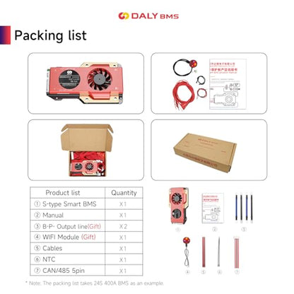 DALY Smart BMS 8S 24V 400A LiFePO4 with WiFi Bluetooth Module CAN RS485 - color: 8S 24V, size: 400A